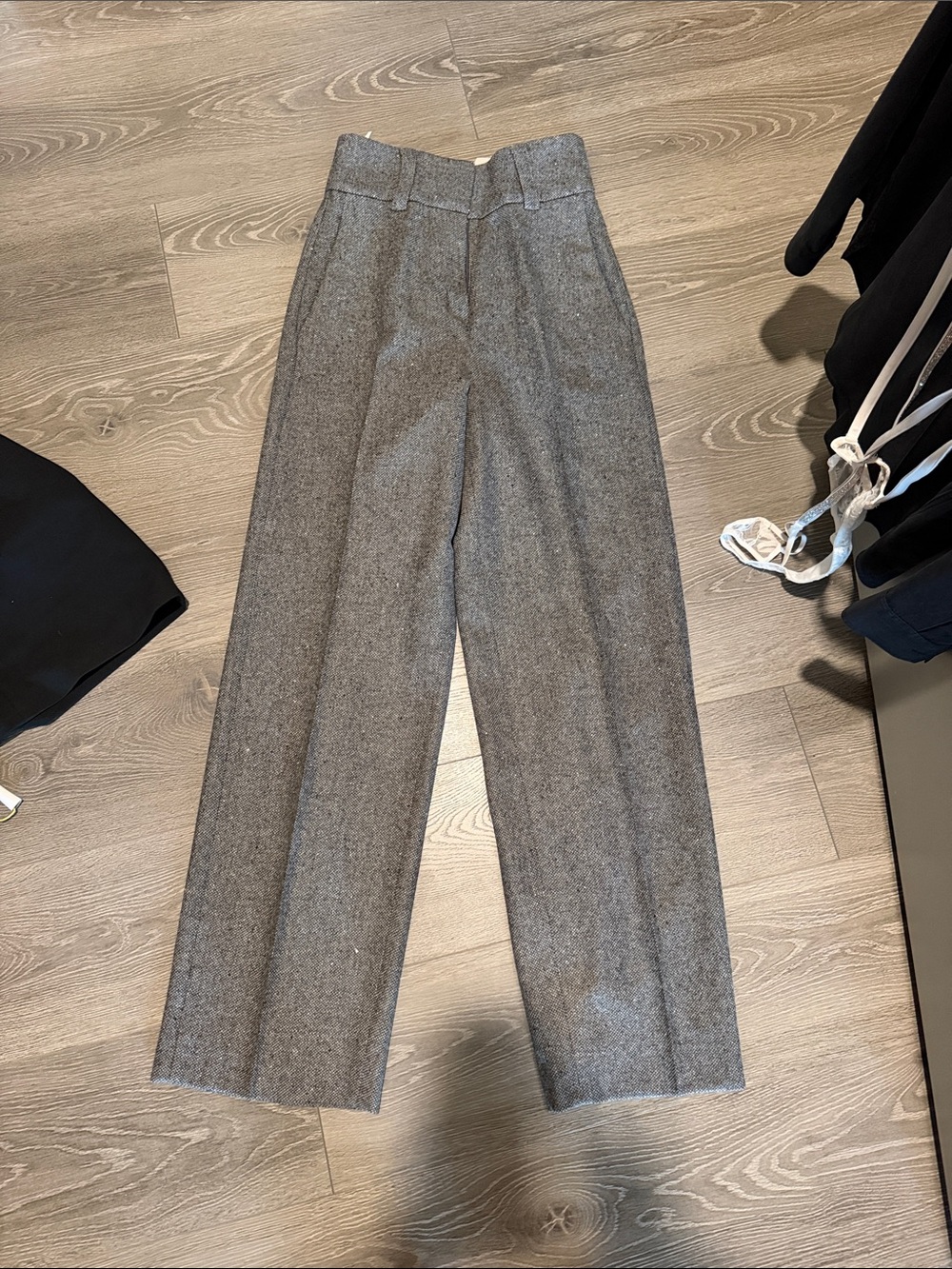 Babaton Gray High-Rise Tailored Wool Trousers